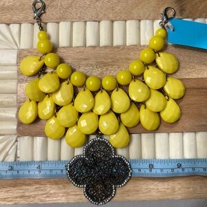Handmade:  Yellow Beaded Statement purse charm